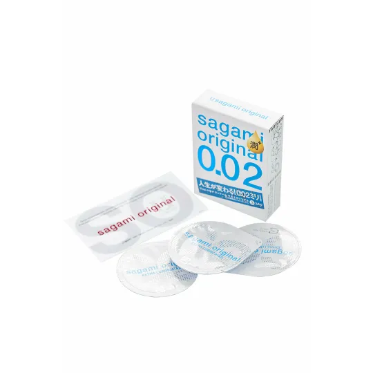 Презервативы SAGAMI Original 002 полиуретановые EXTRA LUB 3 шт