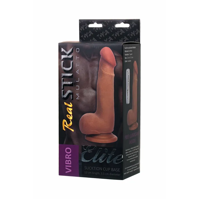 ВИБРАТОР TOYFA REALSTICK ELITE MULATTO, РЕАЛИСТИЧНЫЙ, НА ПРИСОСКЕ, МУЛАТ, 13 СМ.