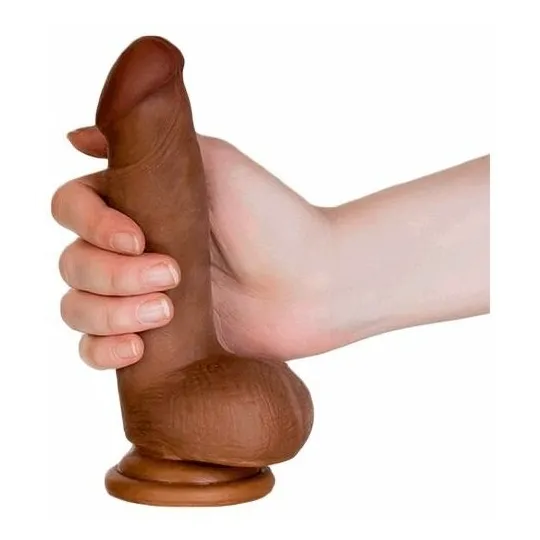 ВИБРАТОР TOYFA REALSTICK ELITE MULATTO, РЕАЛИСТИЧНЫЙ, НА ПРИСОСКЕ, МУЛАТ, 13 СМ.