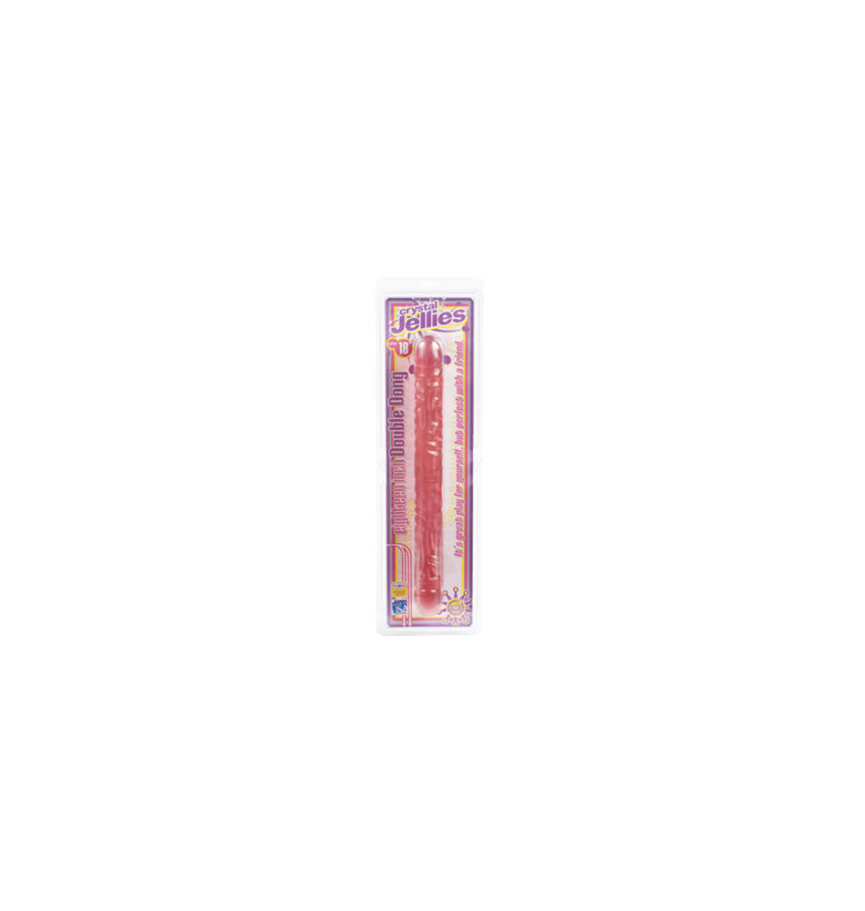 Фаллоимитатор двухсторонний Crystal Jellies 18" розовый