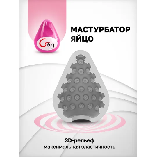 Gvibe Gegg Pink - яйцо-мастурбатор, 6.5х5 см.