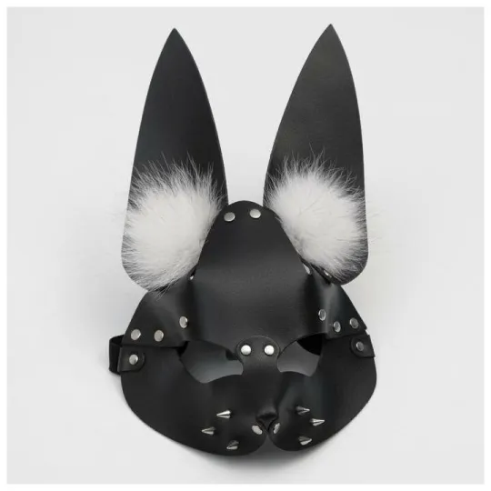 Маска Зайка с шипами и мехом