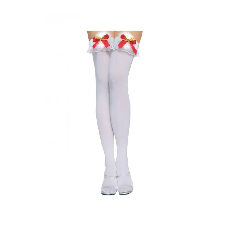 Чулки новогодние белые