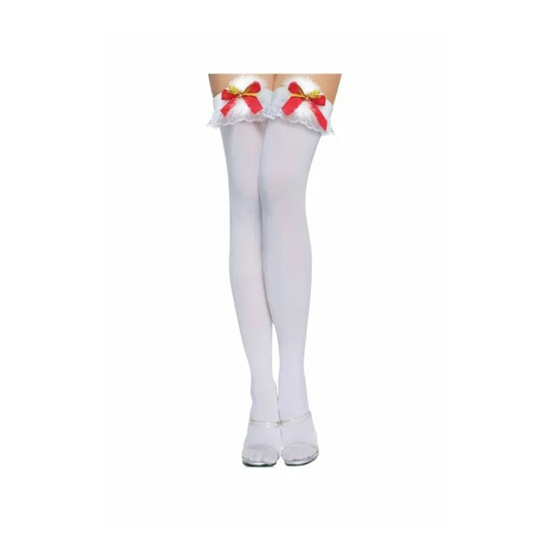 Чулки новогодние белые