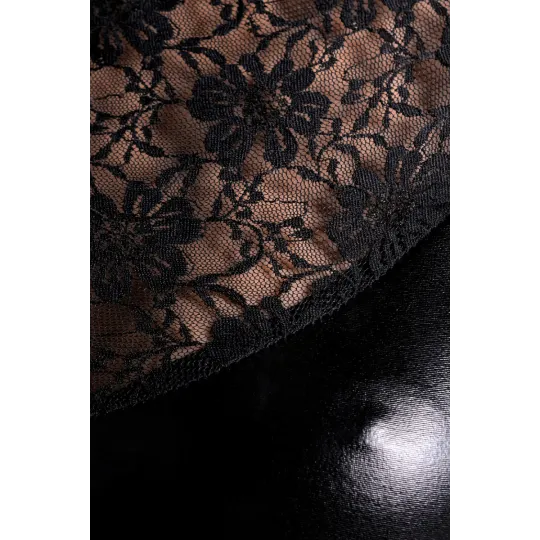 ПЛАТЬЕ GLOSSY LULU ИЗ МАТЕРИАЛА WETLOOK, ЧЕРНОЕ, S