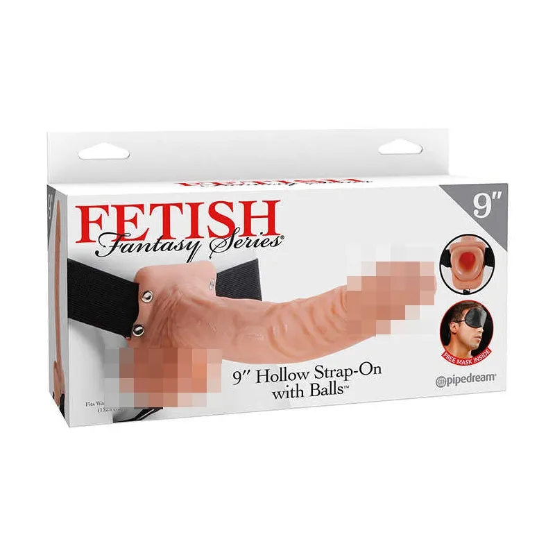 9 Hollow Strap-On with Balls Фаллопротез мужской полый