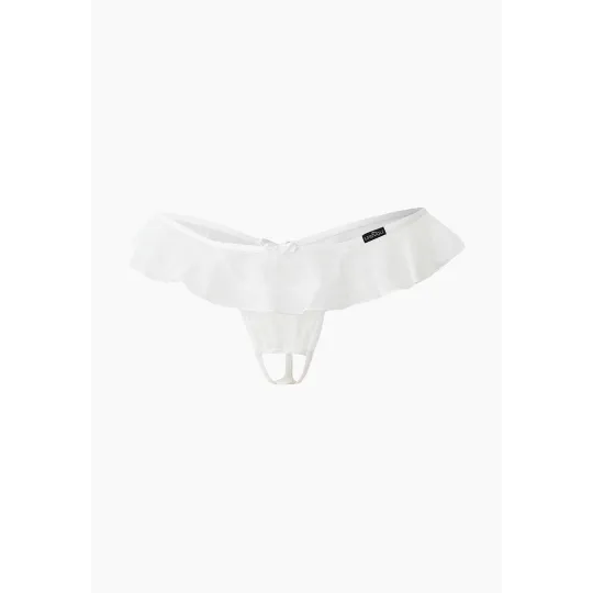 Утонченные белые трусики с доступом и нежной юбочкой L/XL(46-48)