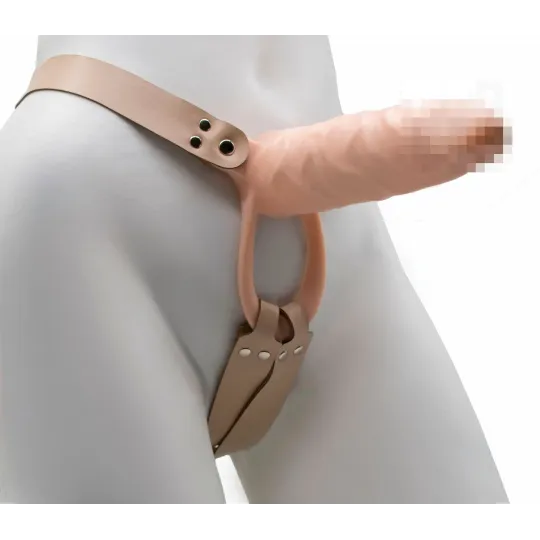 Фаллоимитатор поясной пустотелый с бандажом 741703