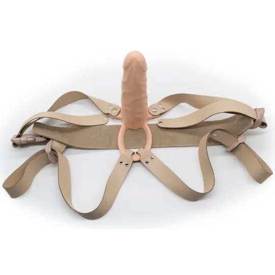 Фаллоимитатор поясной пустотелый с бандажом 741703