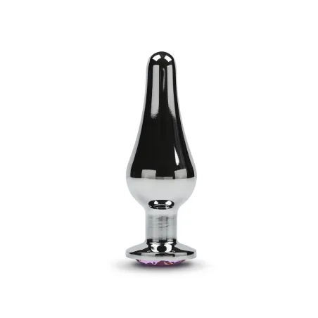 Маленькая анальная пробка с кристаллом, графит - Пикантные Штучки, 8.5 см