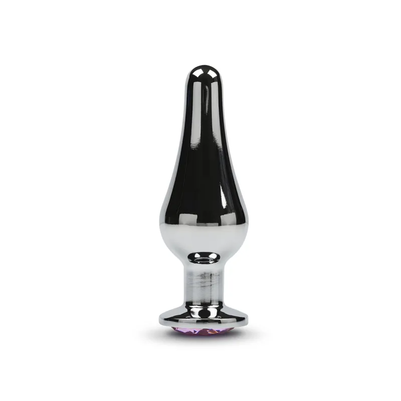 Маленькая анальная пробка с кристаллом, графит - Пикантные Штучки, 8.5 см