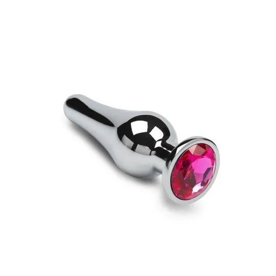 Маленькая анальная пробка с кристаллом, графит - Пикантные Штучки, 8.5 см