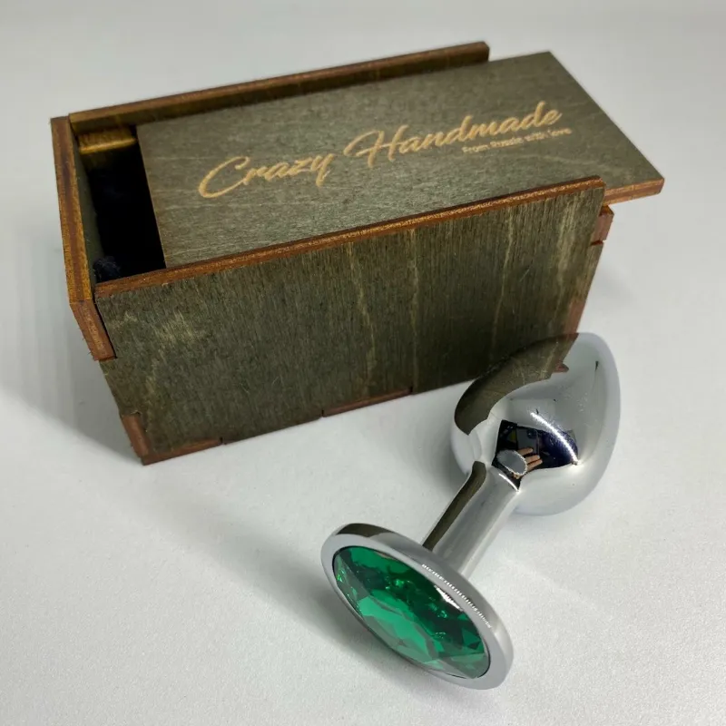 Анальная пробка с кристаллом (Зеленый)