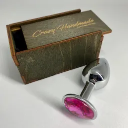 Анальная пробка с кристаллом (Розовый)